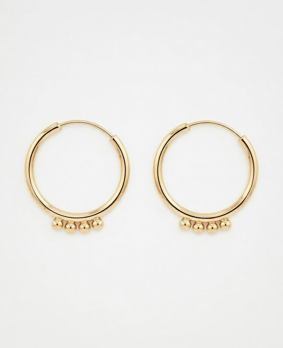 Flambeur B.I.S Hallmarked 18 KT Gold Hoop Earring