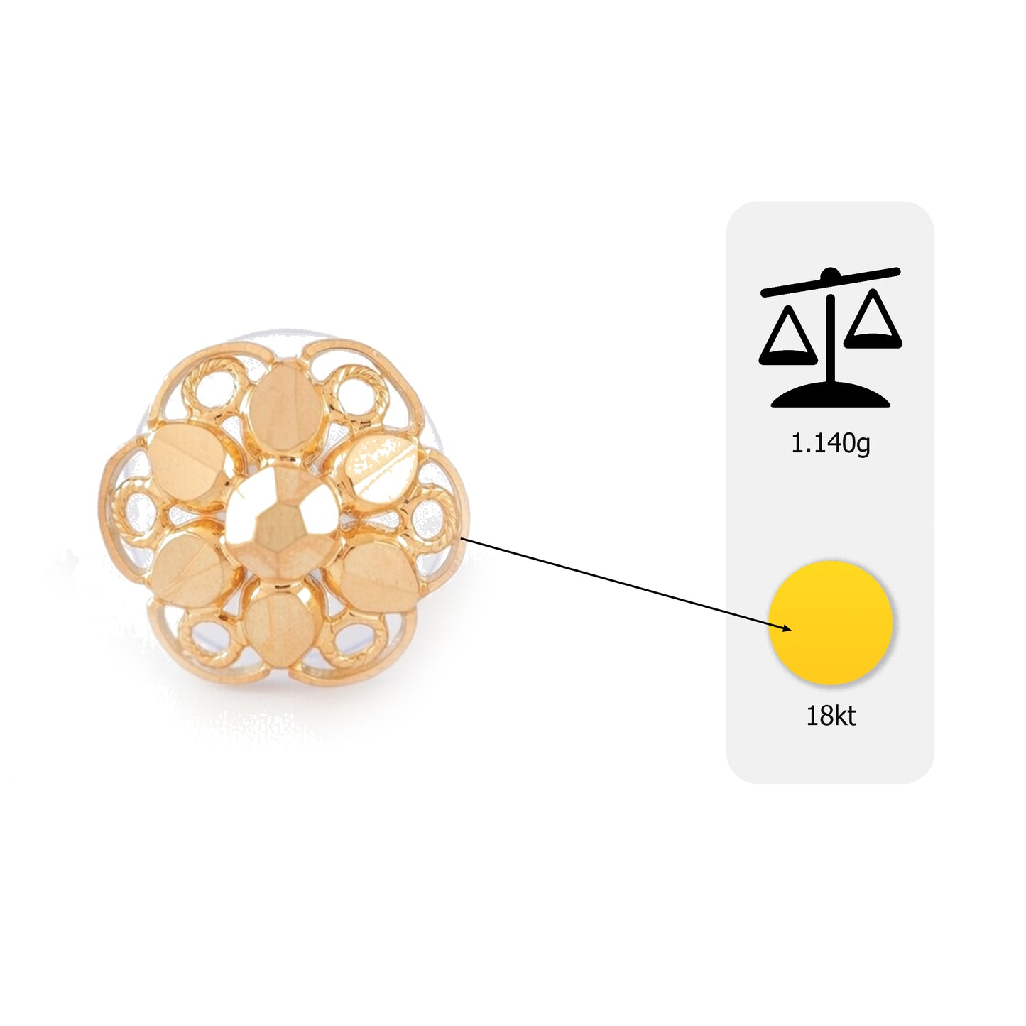 Flambeur B.I.S 18 Kt Hallmark Plain Tops Earring