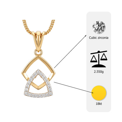 Flambeur B.I.S Hallmarked 18 KT CZ Gold Pendent Set