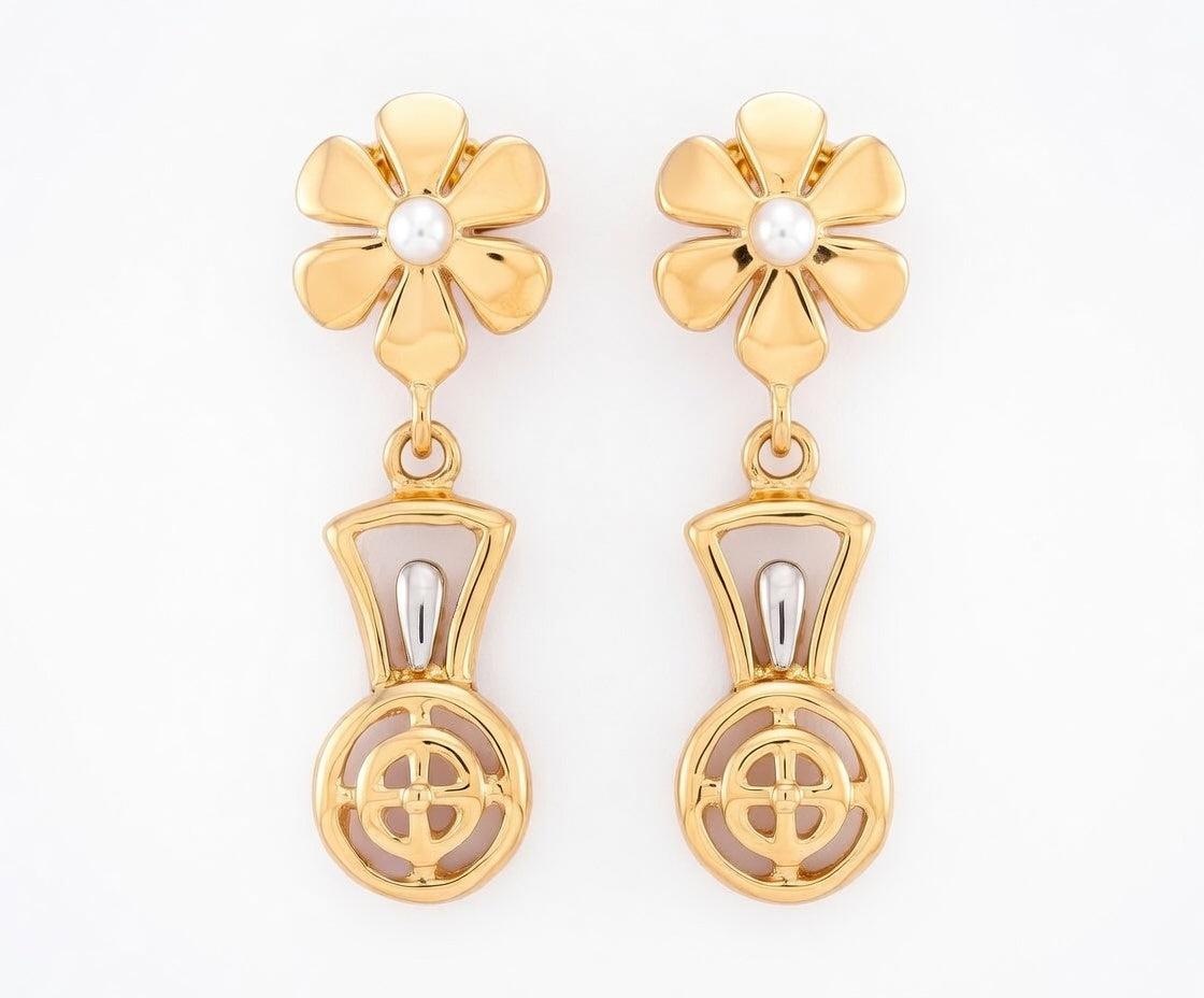 Flambeur B.I.S 18 Kt Hallmark Plain Tops Earring
