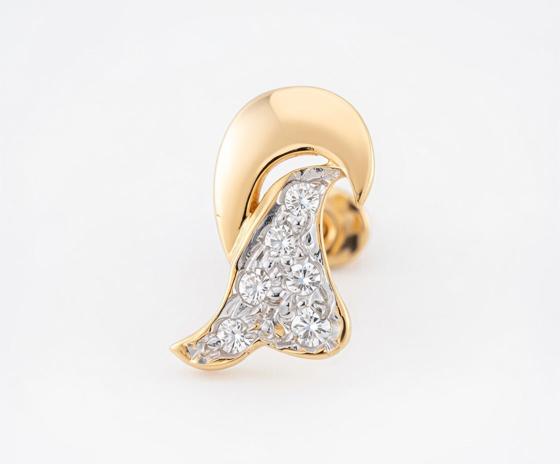 Flambeur B.I.S 18 Kt Hallmark Cz Tops Earring