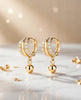 Flambeur B.I.S Hallmarked 18 KT CZ Gold Hoop Earring