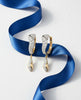 Flambeur B.I.S Hallmarked 18 KT CZ Gold Hoop Earring