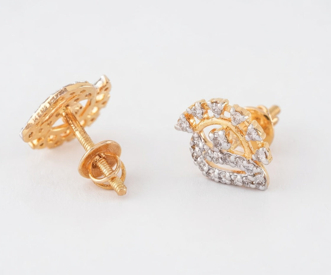 Flambeur B.I.S 14 Kt Hallmark Diamond Earring