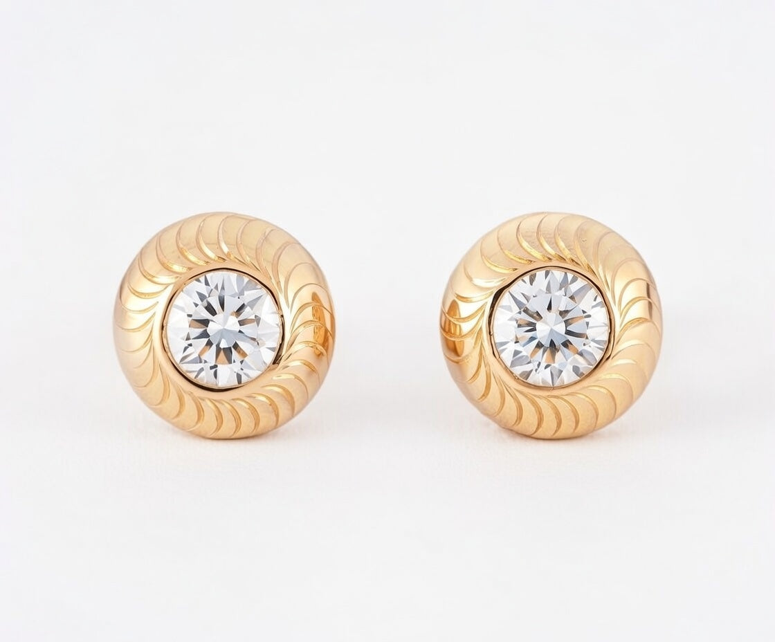 Flambeur B.I.S 18 Kt Hallmark Cz Tops Earring