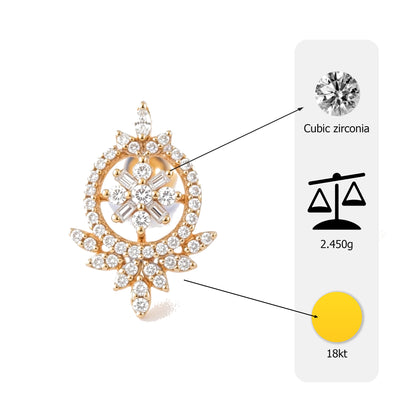 Flambeur B.I.S 18 Kt Hallmark Cz Tops Earring