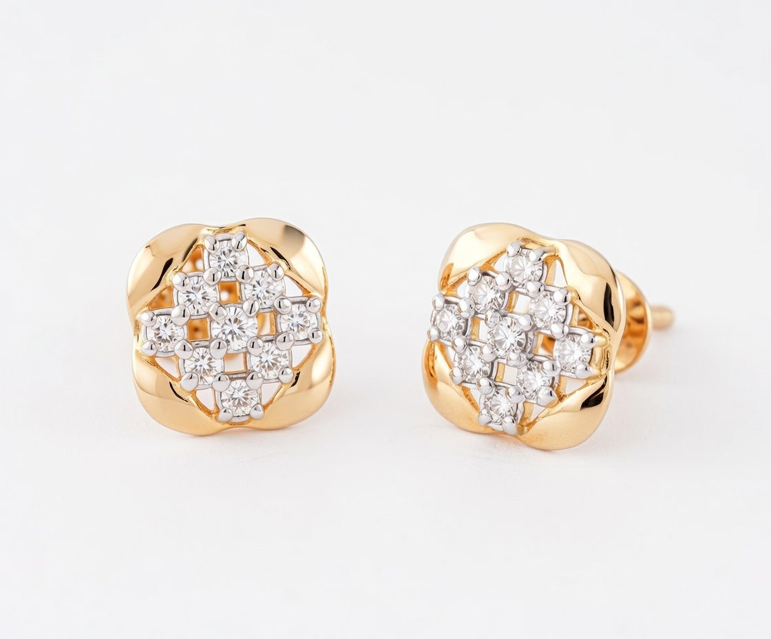 Flambeur B.I.S 14 Kt Hallmark Diamond Earring