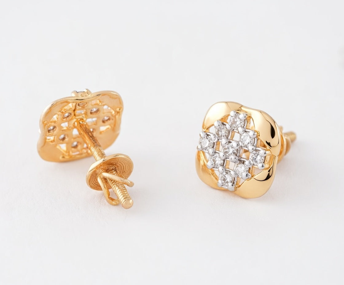 Flambeur B.I.S 14 Kt Hallmark Diamond Earring