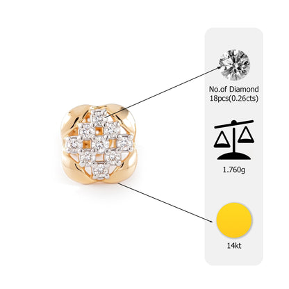 Flambeur B.I.S 14 Kt Hallmark Diamond Earring