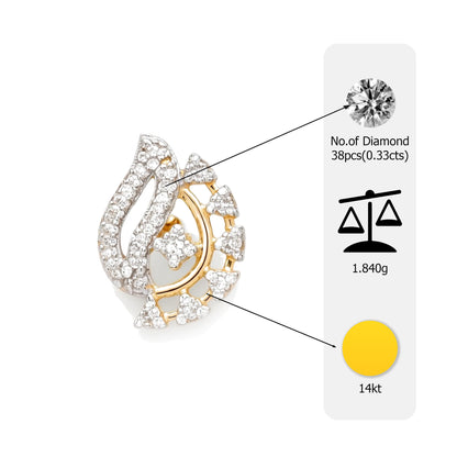 Flambeur B.I.S 14 Kt Hallmark Diamond Earring