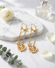 Flambeur B.I.S Hallmarked 18 KT CZ Gold Hoop Earring