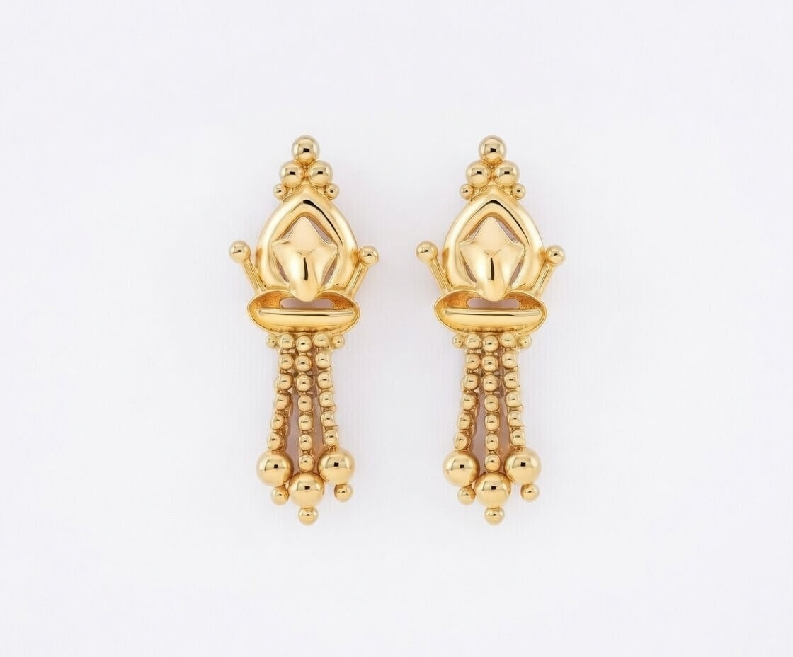 Flambeur B.I.S 18 Kt Hallmark Plain Tops Earring