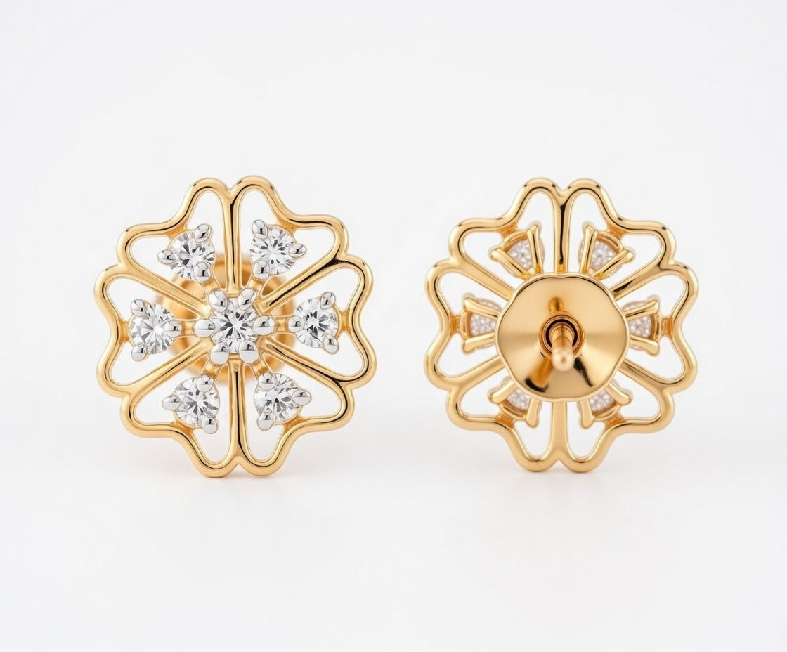 Flambeur B.I.S 14 Kt Hallmark Diamond Earring