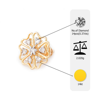 Flambeur B.I.S 14 Kt Hallmark Diamond Earring