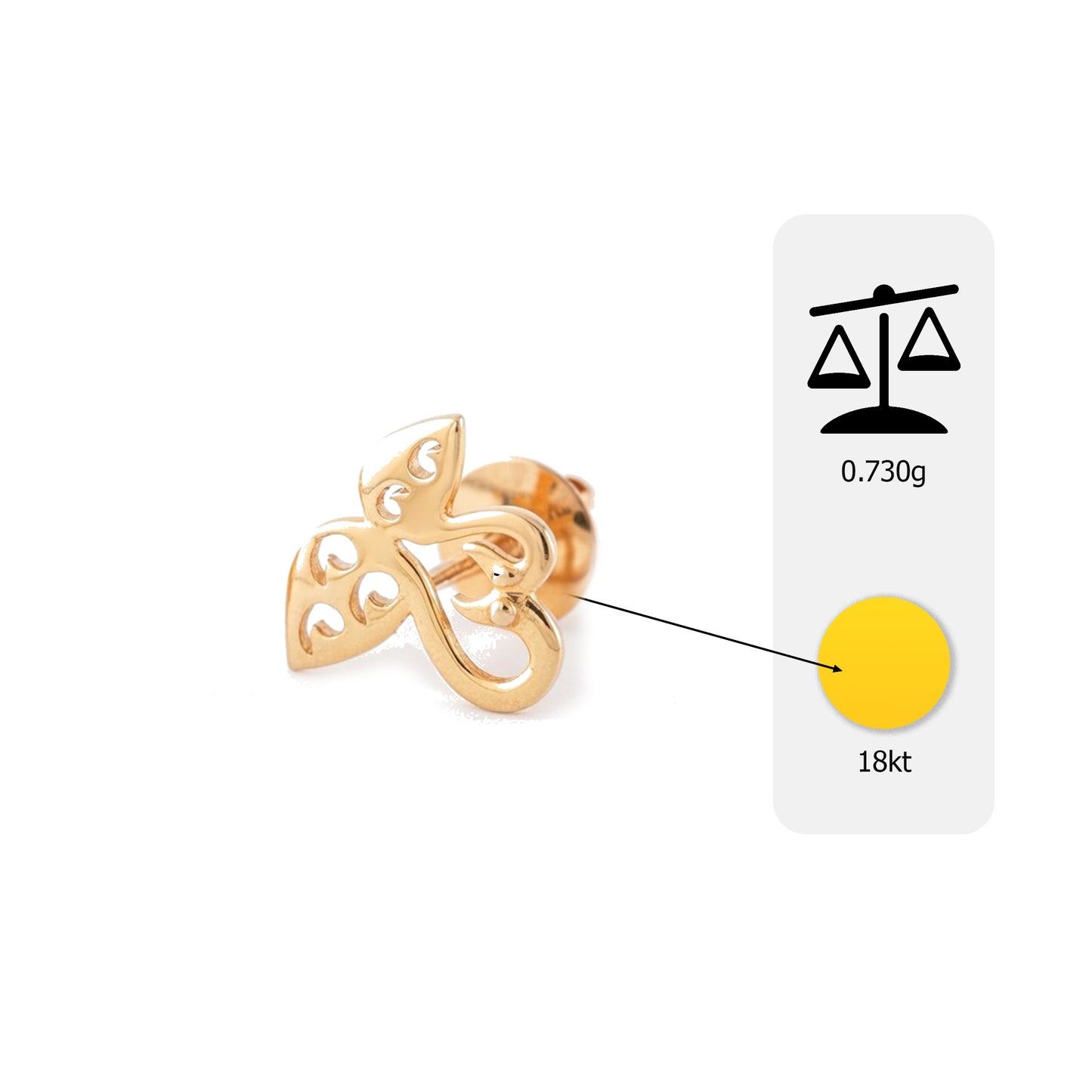 Flambeur B.I.S 18 Kt Hallmark Plain Tops Earring