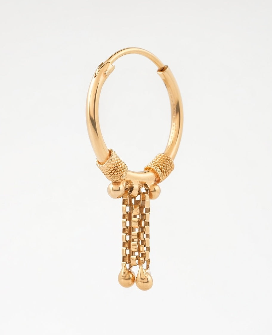 Flambeur B.I.S Hallmarked 18 KT Gold Hoop Earring