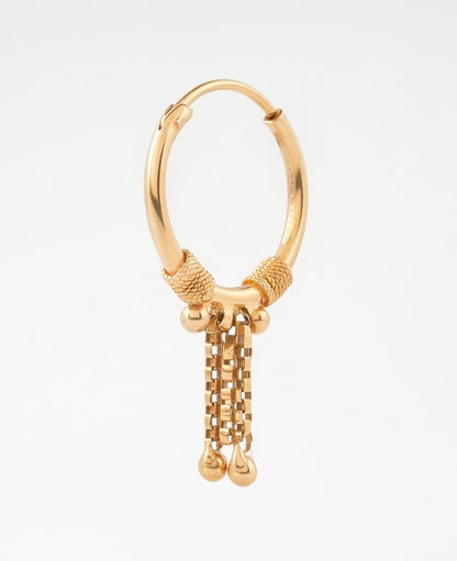 Flambeur B.I.S Hallmarked 18 KT Gold Hoop Earring