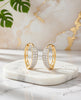 Flambeur B.I.S Hallmarked 18 KT CZ Gold Hoop Earring