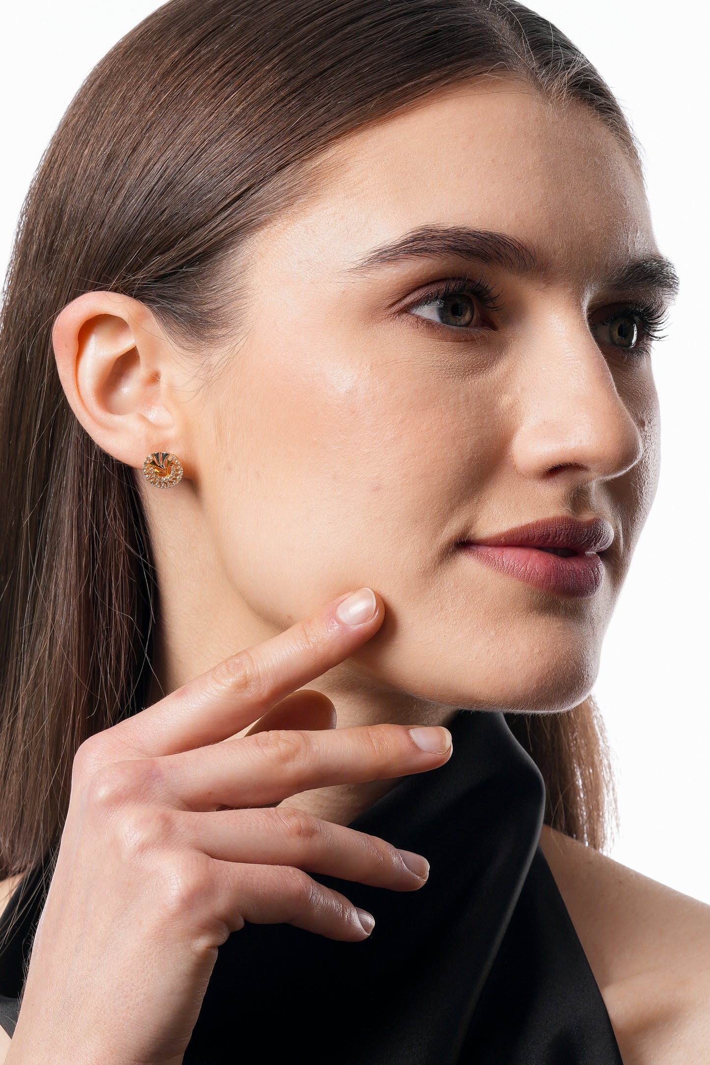 Flambeur B.I.S 18 Kt Hallmark Cz Tops Earring