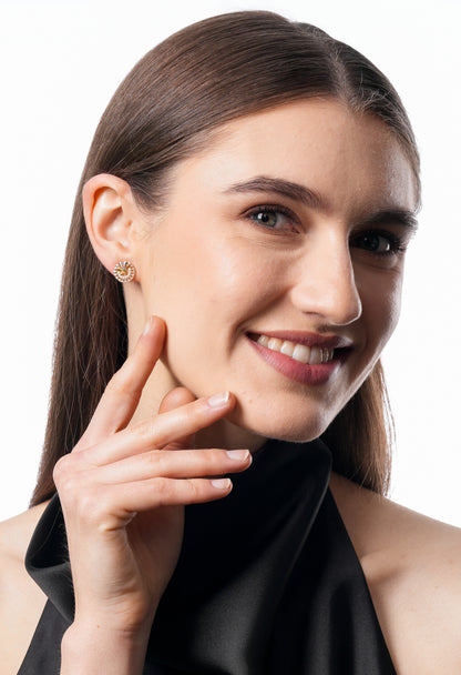 Flambeur B.I.S 18 Kt Hallmark Cz Tops Earring