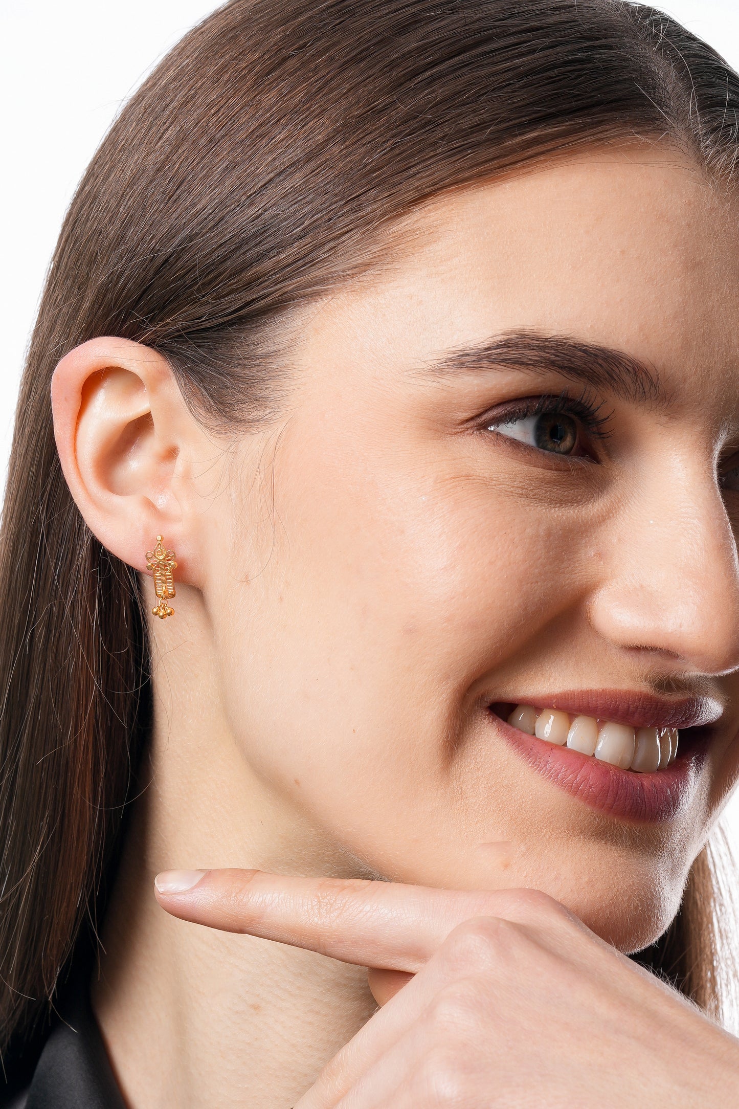 Flambeur B.I.S 18 Kt Hallmark Plain Tops Earring