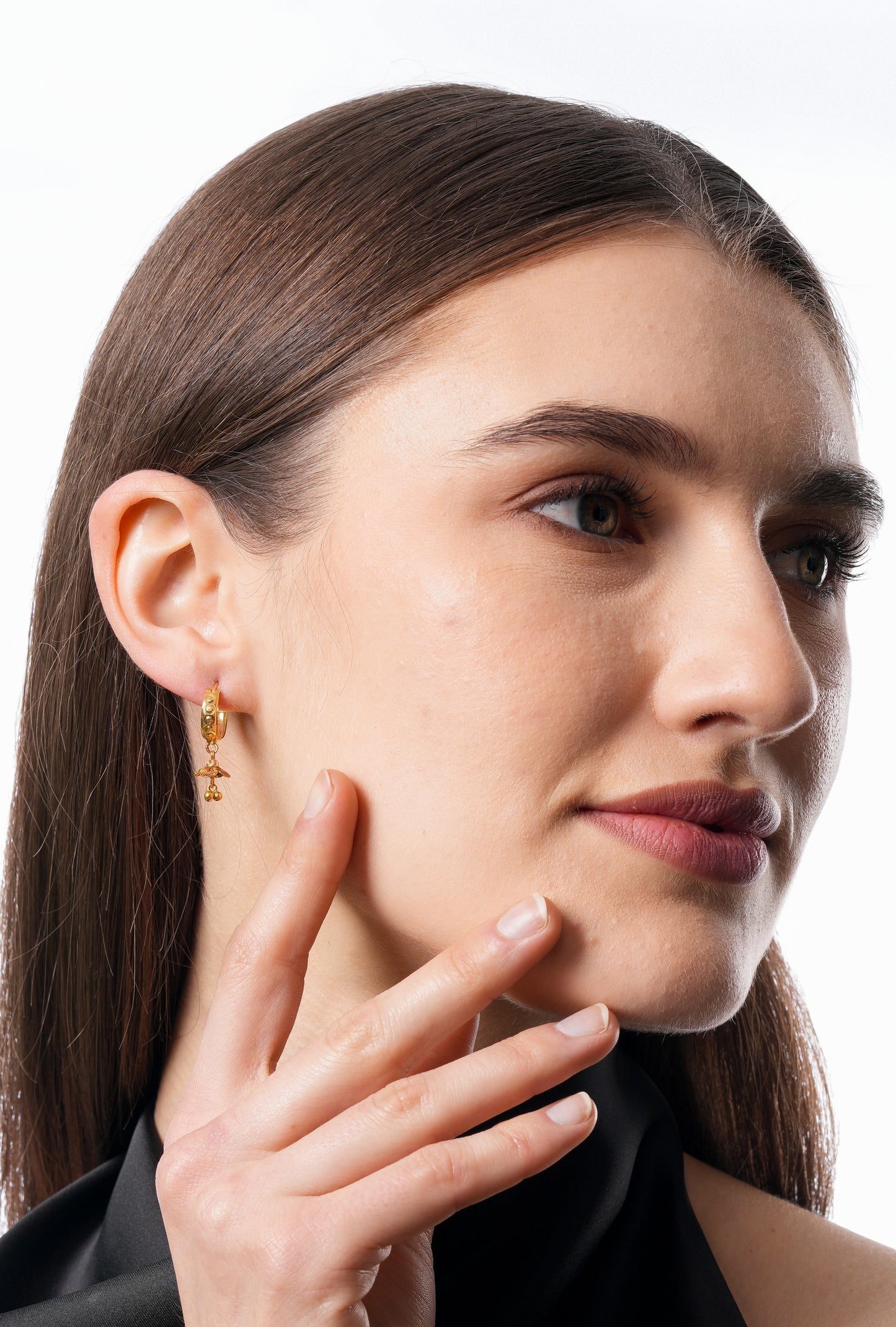 Flambeur B.I.S Hallmarked 18 KT Gold Hoop Earring