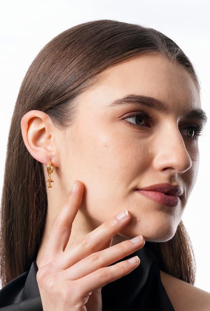 Flambeur B.I.S Hallmarked 18 KT Gold Hoop Earring