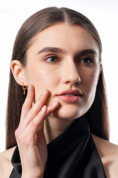 Flambeur B.I.S Hallmarked 18 KT Gold Hoop Earring