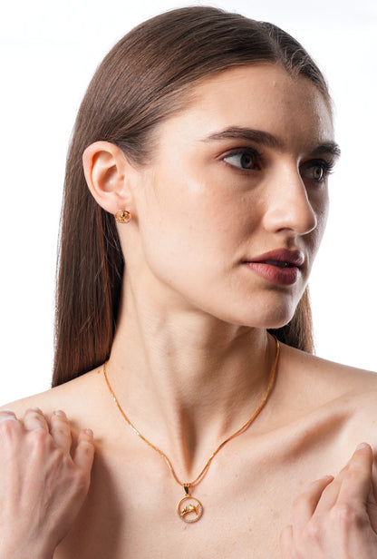 Flambeur B.I.S Hallmarked 18 KT CZ Gold Pendent Set