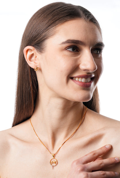 Flambeur B.I.S Hallmarked 18 KT CZ Gold Pendent Set