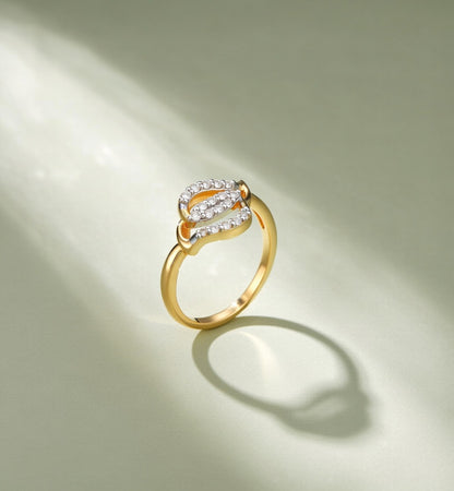 14kt Gold Triple Marquise Cluster Diamond Ring | Genuine Diamond Two-Tone Statement Ring