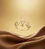 14kt Gold Triple Cluster Diamond Ring | Genuine Diamond Infinity Swirl Statement Ring