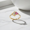 Flambeur B.I.S Hallmarked 14 Kt Diamond Studded Gold Ring