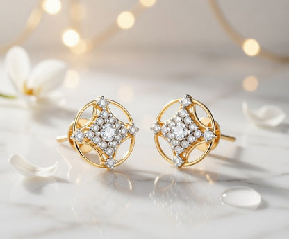 Flambeur B.I.S 14 Kt Hallmark Diamond Earring