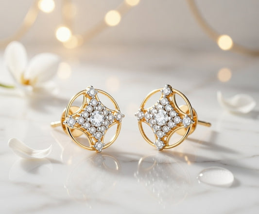 Flambeur B.I.S 14 Kt Hallmark Diamond Earring
