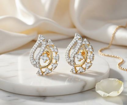 Flambeur B.I.S 14 Kt Hallmark Diamond Earring