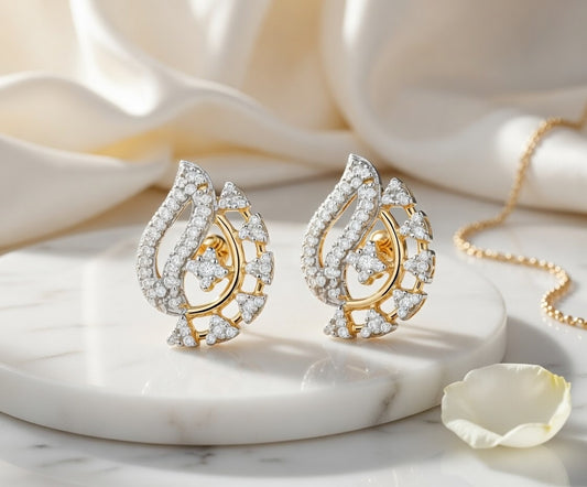 Flambeur B.I.S 14 Kt Hallmark Diamond Earring