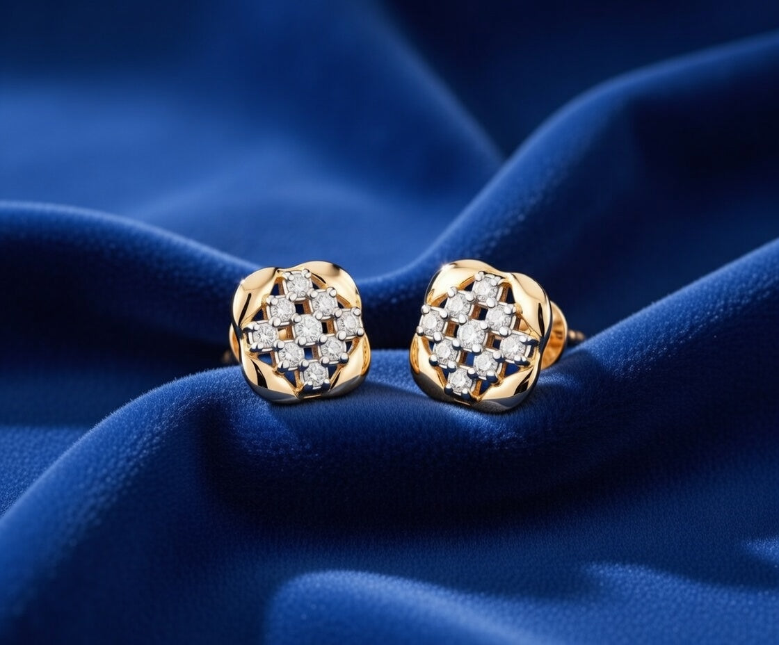 Flambeur B.I.S 14 Kt Hallmark Diamond Earring