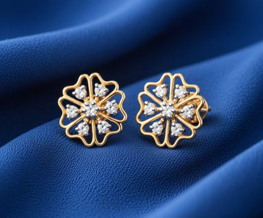 Flambeur B.I.S 14 Kt Hallmark Diamond Earring