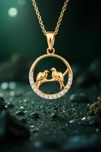 Flambeur B.I.S Hallmarked 18 KT CZ Gold Pendent Set