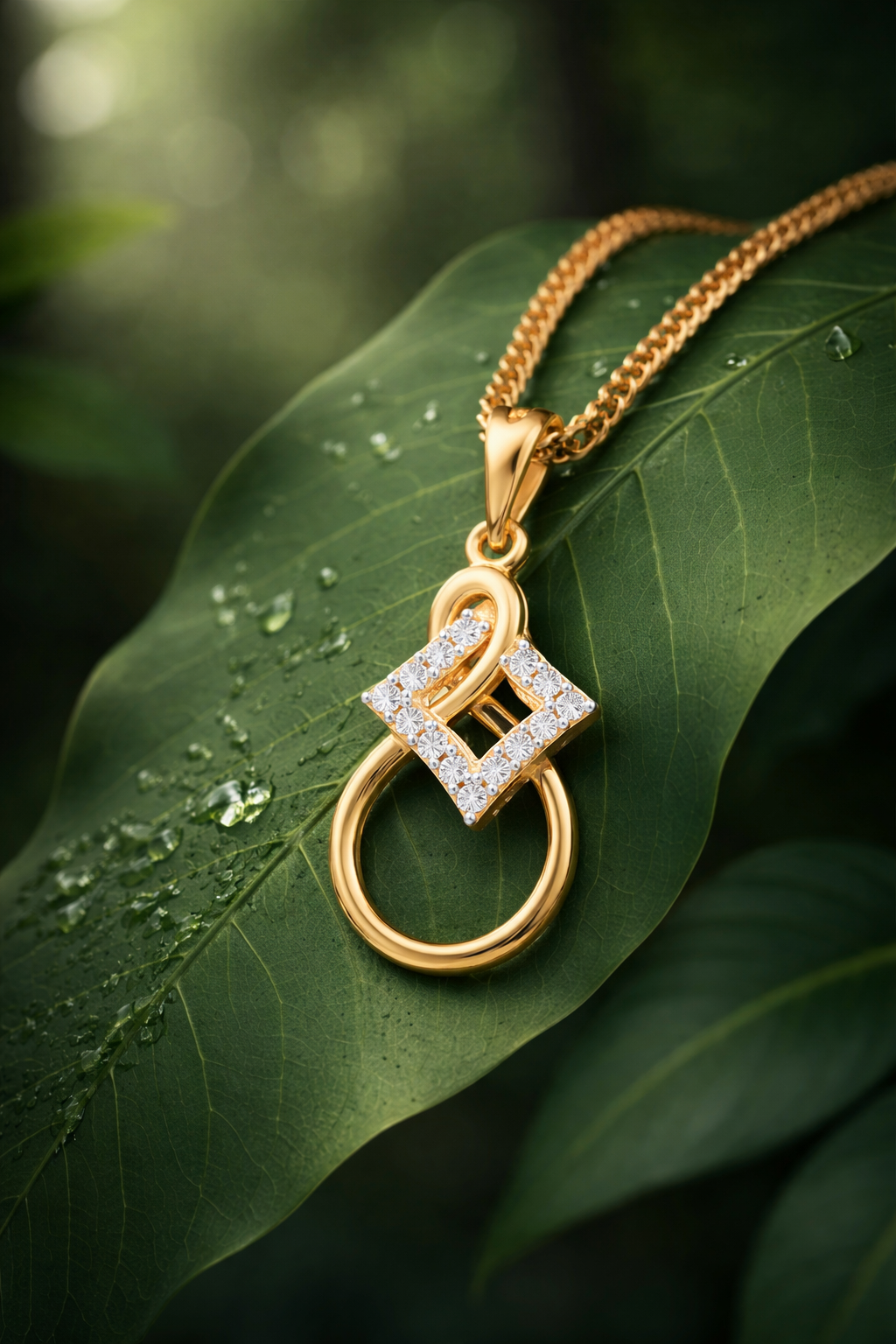 Flambeur B.I.S Hallmarked 18 KT CZ Gold Pendent Set