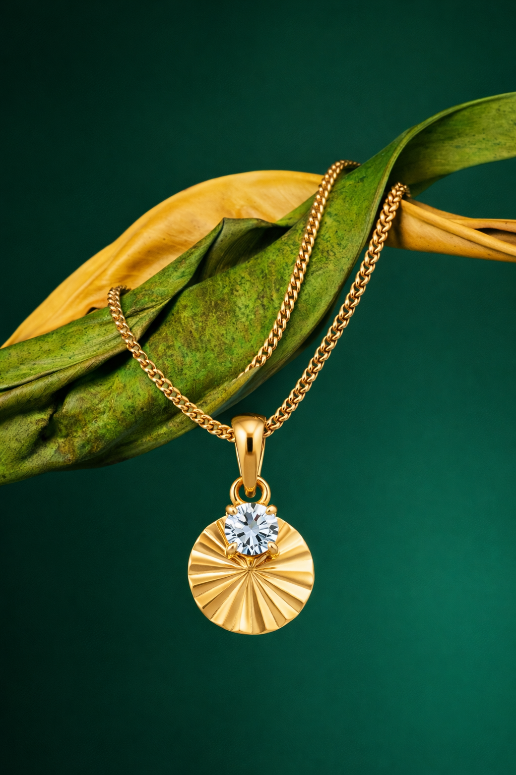 Flambeur B.I.S Hallmarked 18 KT CZ Gold Pendent Set
