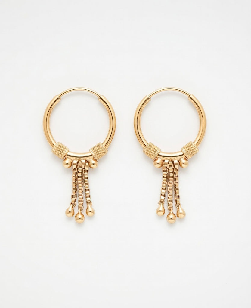 Flambeur B.I.S Hallmarked 18 KT Gold Hoop Earring