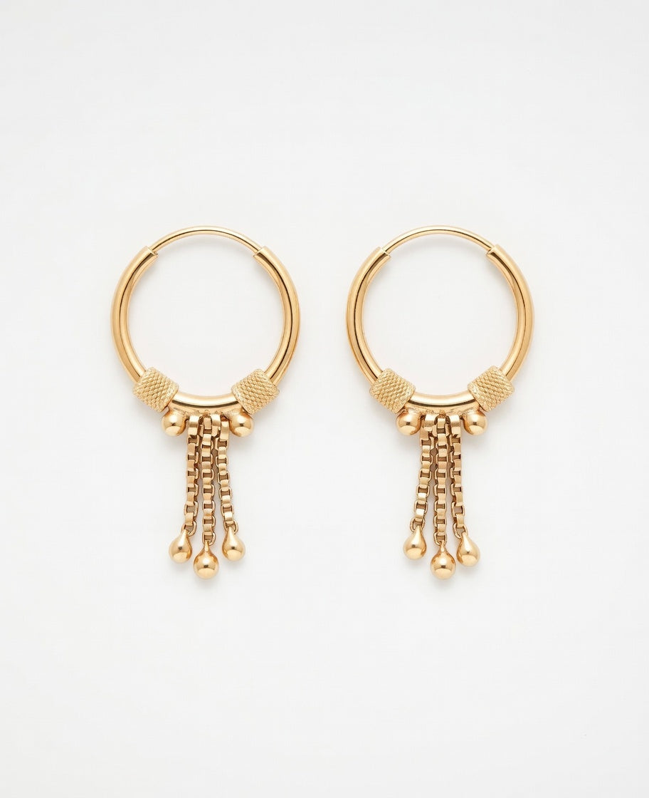 Flambeur B.I.S Hallmarked 18 KT Gold Hoop Earring