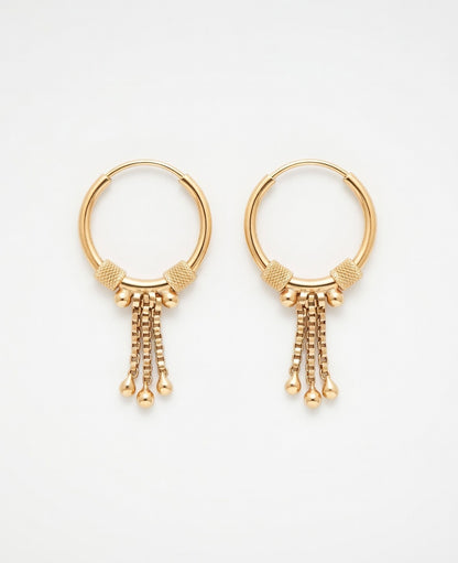 Flambeur B.I.S Hallmarked 18 KT Gold Hoop Earring