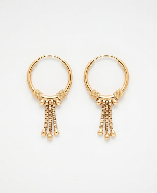 Flambeur B.I.S Hallmarked 18 KT Gold Hoop Earring