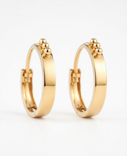 Flambeur B.I.S Hallmarked 18 KT Gold Hoop Earring