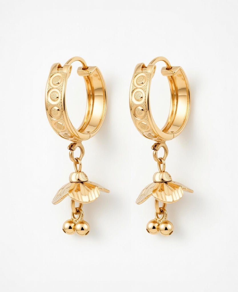 Flambeur B.I.S Hallmarked 18 KT Gold Hoop Earring