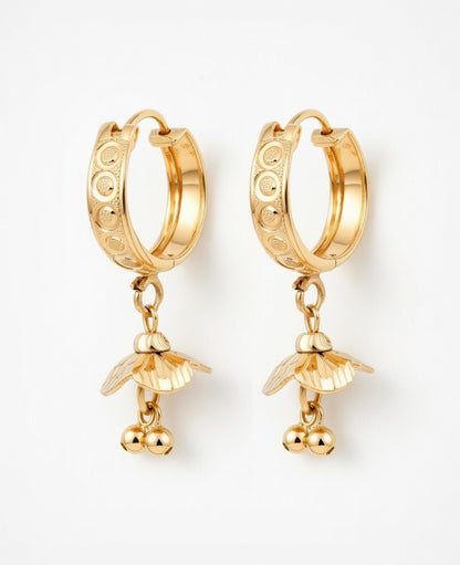 Flambeur B.I.S Hallmarked 18 KT Gold Hoop Earring