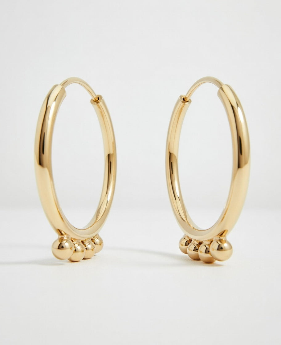 Flambeur B.I.S Hallmarked 18 KT Gold Hoop Earring